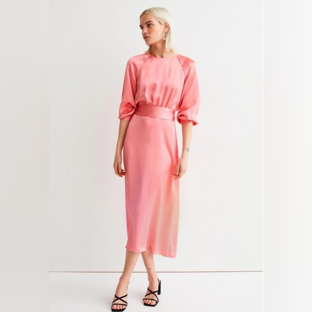 H&M Coral Long Sleeve Dress